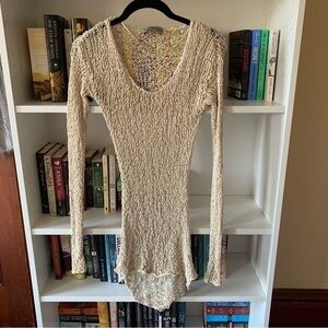 Remain Cream Crocheted Long Sweater Size Small